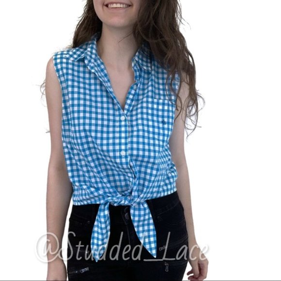 Ralph Lauren Tops - Ralph Lauren Checkered Tie Top